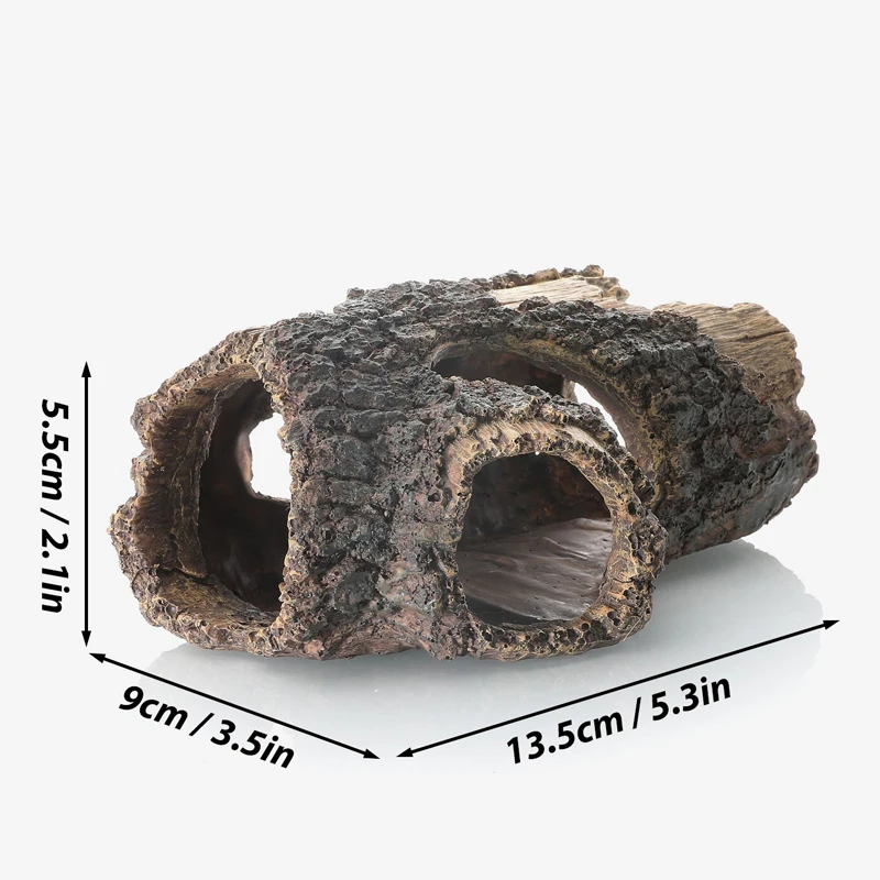 Decoración creativa para pecera de Color aleatorio, paisajismo, barril de madera de resina, forma de desechos de árbol, adornos artesanales para el hogar de resina para acuario - imagen 2