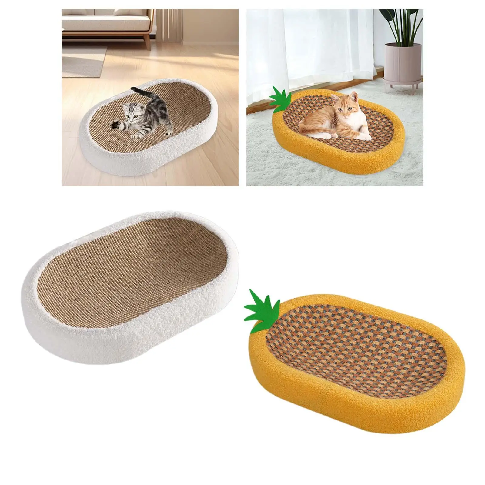 Cat Scratcher Lounge Bed Cat Scratcher Board Oval Sturdy Playing Cat Scratching Mat Sofa Furniture Protector for Pet Gift