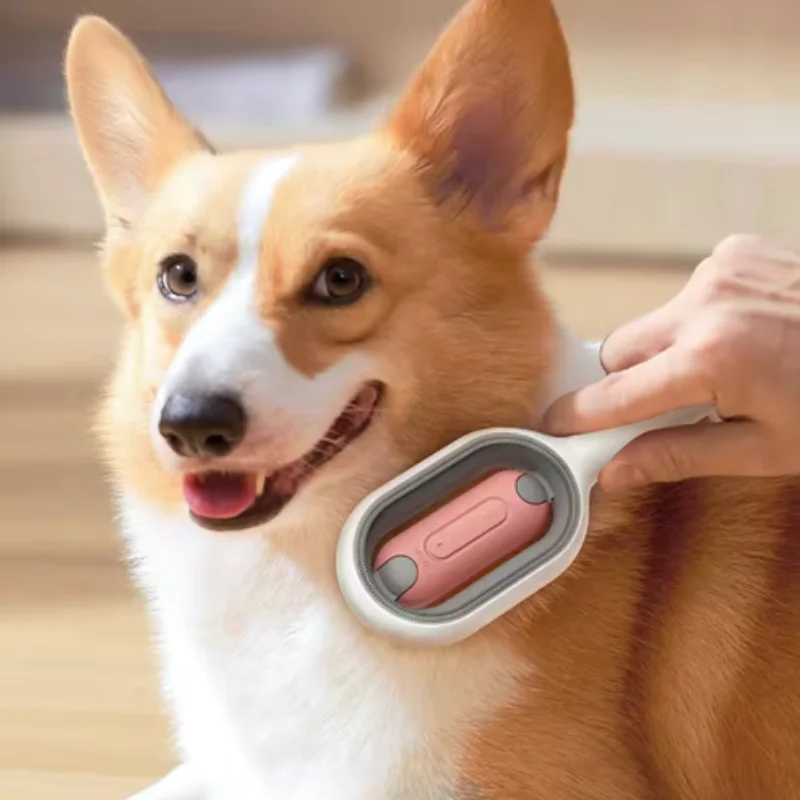 Cepillo de ducha de silicona para mascotas, dispensador de champú para perros y gatos, masajeador, cepillo de baño para accesorios de aseo y lavado de cachorros - imagen 4