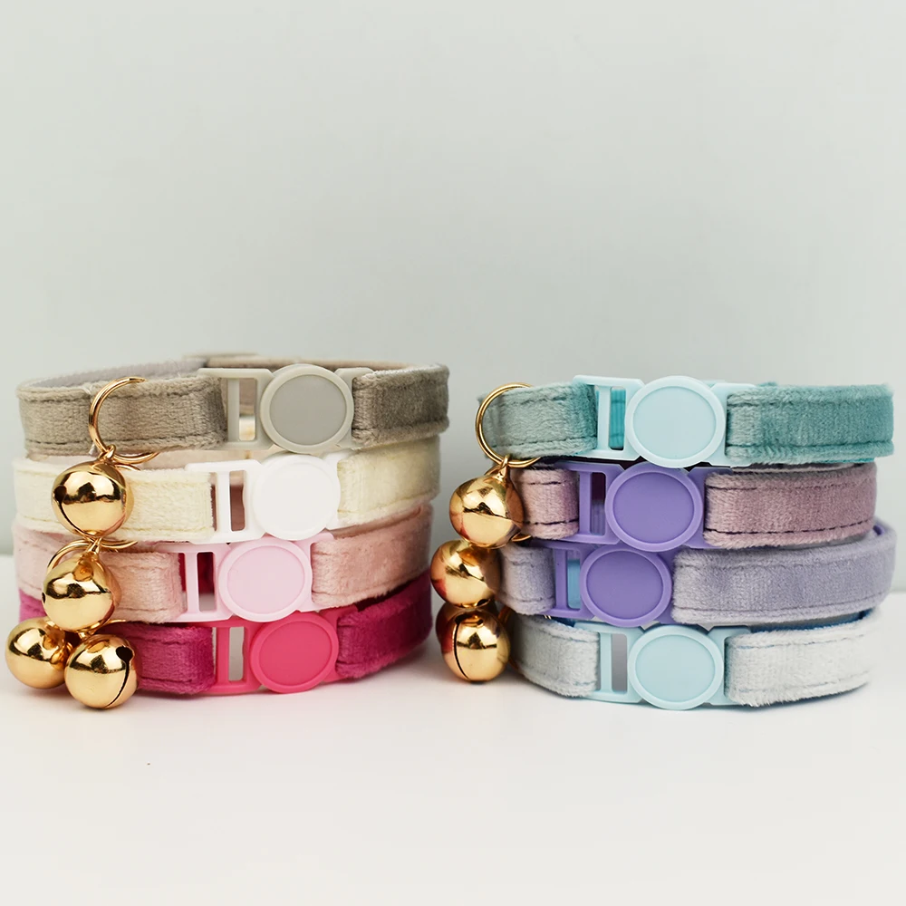 Collar de gato con lazo, Collar de seguridad ajustable para mascotas, Collar de gato de terciopelo para evitar que los gatos de asfixia - imagen 2