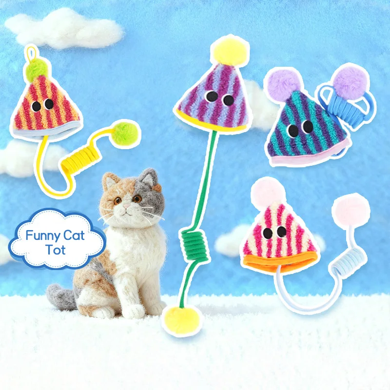 Juguete interactivo para gato con bola de resorte y puerta colgante - imagen 2