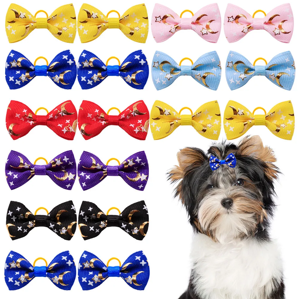 Lazos para perros brillantes luna y estrellas - accesorios pelo