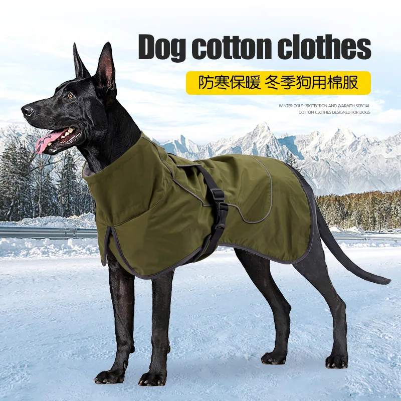 Ropa de invierno para perros, ropa de algodón de terciopelo, ropa gruesa y cálida para perros grandes, ropa reflectante de algodón impermeable a prueba de viento - imagen 3