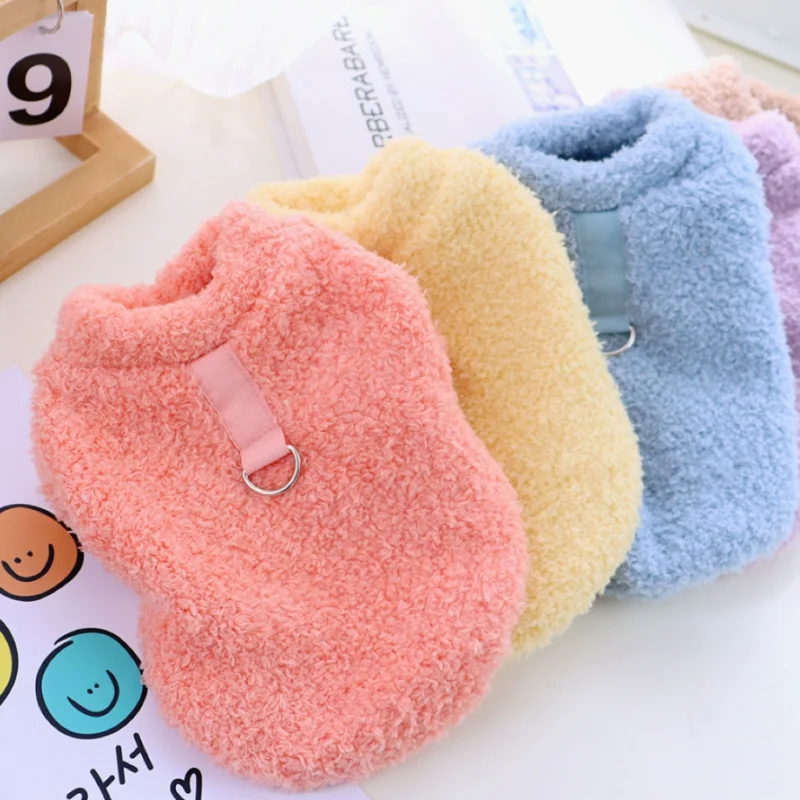 Ropa cálida de invierno para perros, abrigo suave de felpa para cachorros, chaqueta para Chihuahua, suéter de lana para mascotas, accesorios para perros y gatos, chalecos para perros Bichon Frise - imagen 2