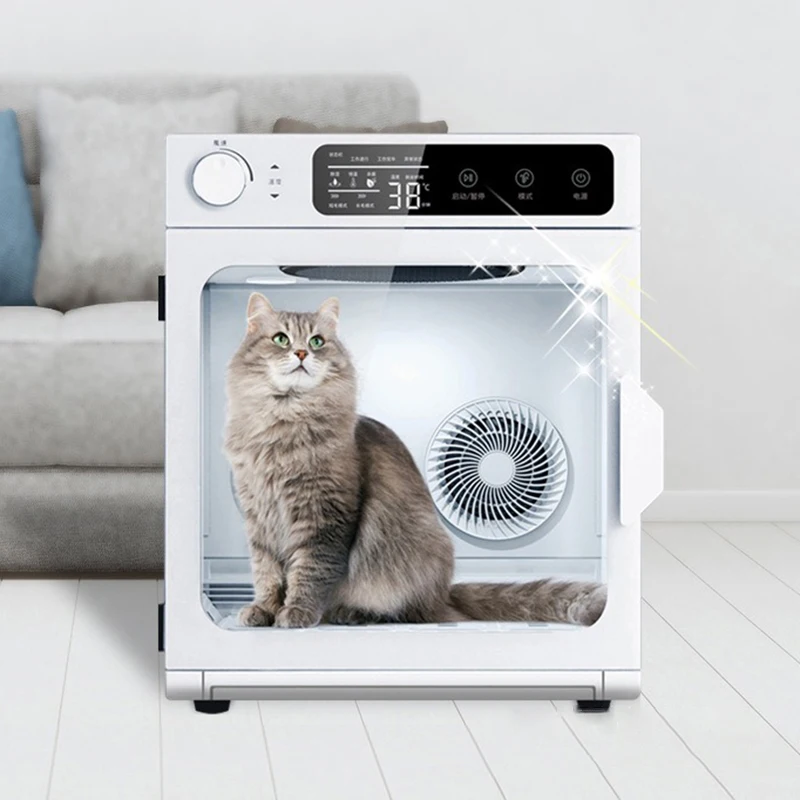 Caja secadora para mascotas de 1100W, esterilizador silencioso de 54L, máquina secadora para mascotas, secadores de pelo corto y largo para gatos, suministros profesionales para perros