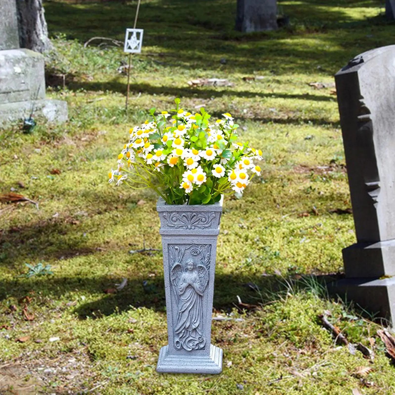 Cemetery Grave Flower Vase Funeral Flower Holder Practical Outdoor with Stake