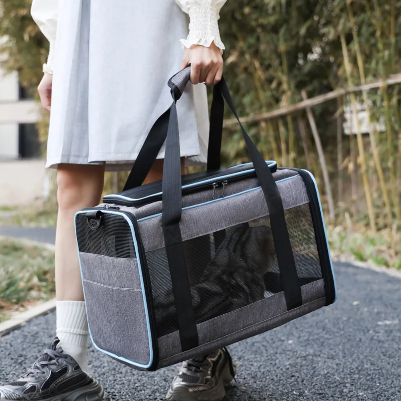 Bolsa transportadora para perros y gatos para mascotas de hasta 16 libras, bolsa para gatos de gran capacidad de lado suave, transportadores de animales, transporte para cachorros de viaje - imagen 4