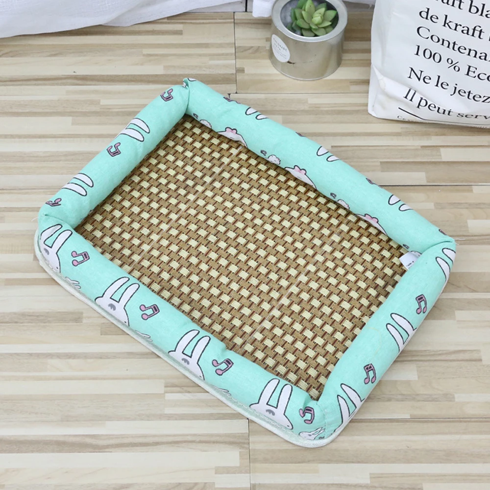 Cama refrescante de verano para mascotas, estera de ratán, cama refrescante transpirable para mascotas, gatos pequeños, perros, conejo, Chinchillas, planeador de azúcar, ardilla, hurón - imagen 5