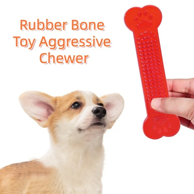 Osso de goma para masticar, juguete de cepillo de dientes para perros para masticadores agresivos, juguete para masticar Molar para el cuidado dental para perros de razas grandes y medianas - imagen 4