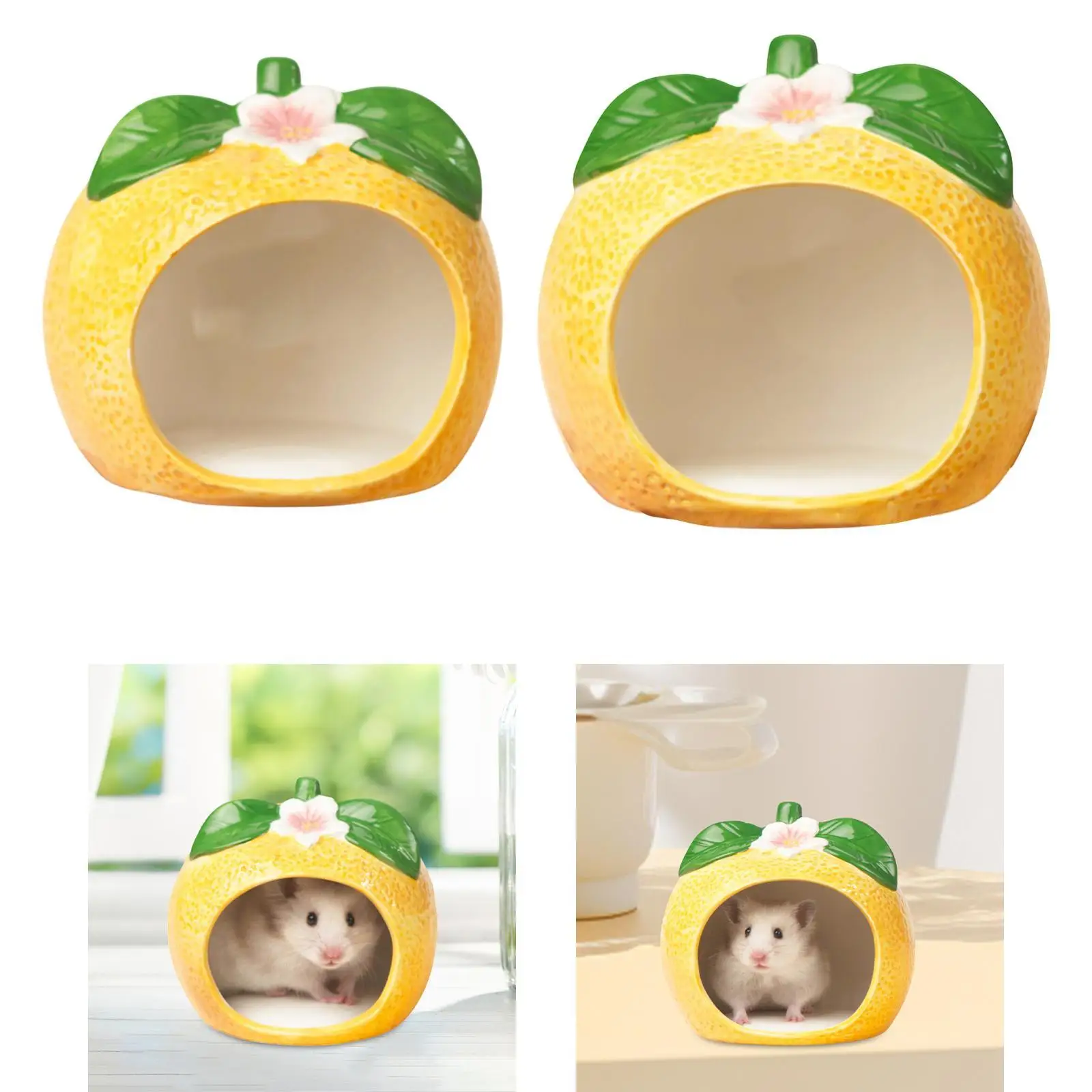 Casa de hámster, cueva con forma de naranja, cabana escondite para animales pequeños para chinchilla de animales pequeños - imagen 5