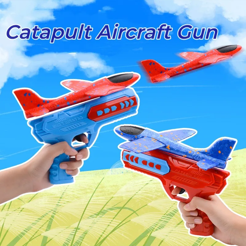 Juguete lanzador de avión de espuma para mascotas, catapulta interactiva para deportes al aire libre, juego de aviones, regalos para niños, juguetes para perros - imagen 3