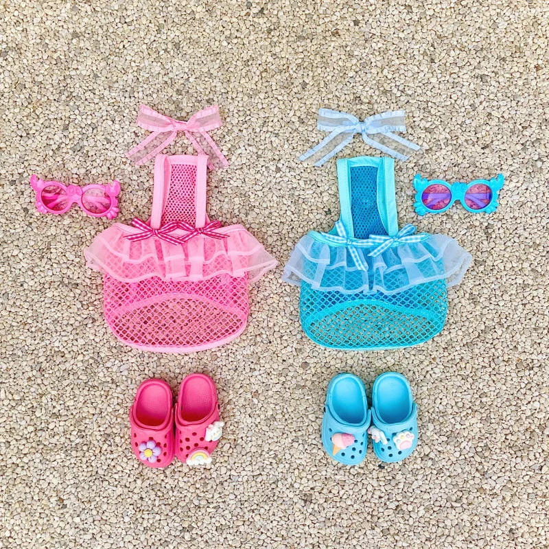 Camiseta sin mangas de malla para mascotas, bonito traje de baño de primavera, oso de peluche, camiseta sin mangas transpirable para perros pequeños + sombreros, ropa para cachorros - imagen 4