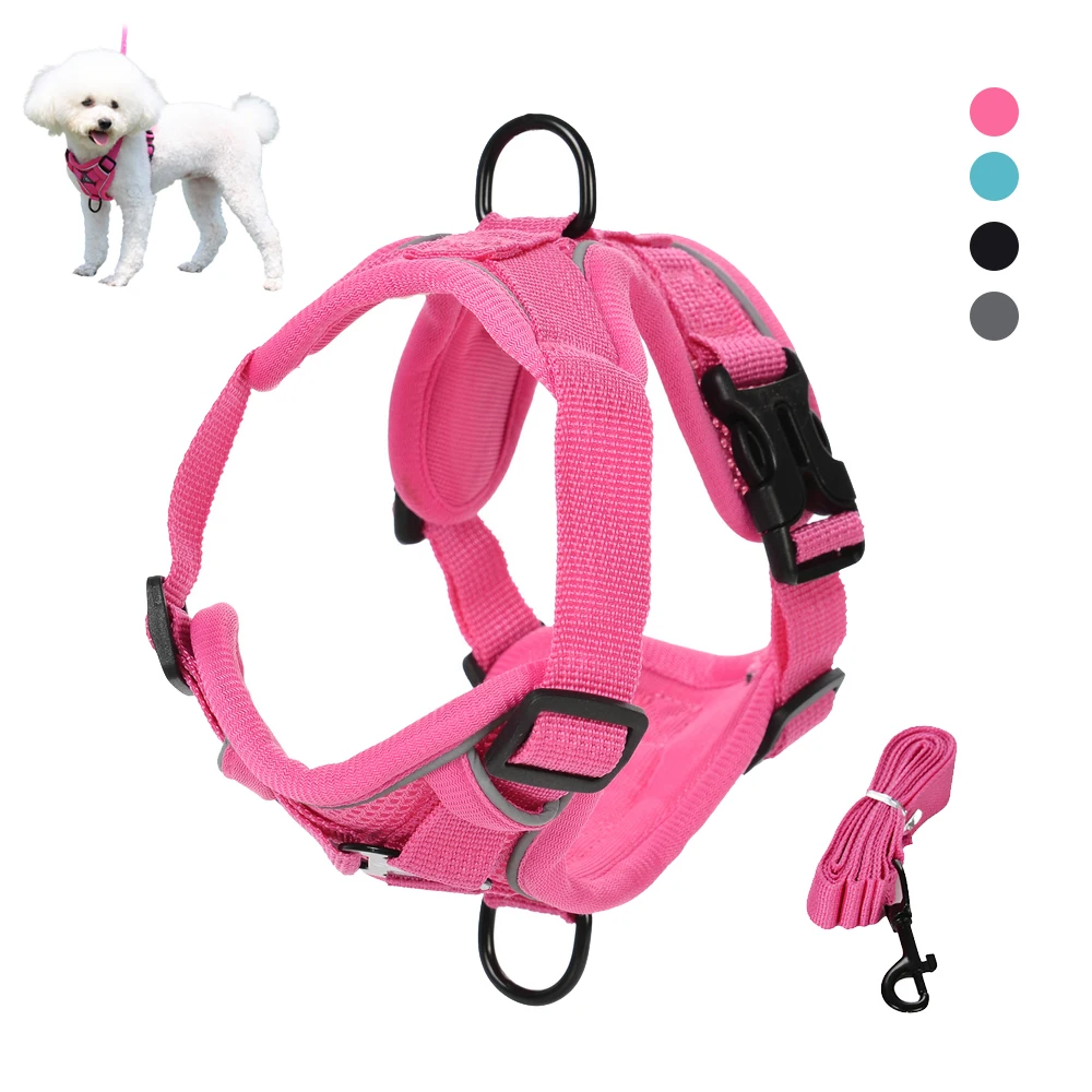 Arnés de correa para perro, chaleco de entrenamiento táctico para cachorros, arneses para perros pequeños y medianos, accesorios reflectantes para correa de pecho Pug