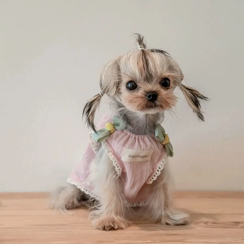 Ropa de dormir de helado para primavera y otoño para mascotas, ropa de peluche para perros pequeños, camiseta sin mangas holgada, ropa para perros pequeños, ropa para cachorros - imagen 4