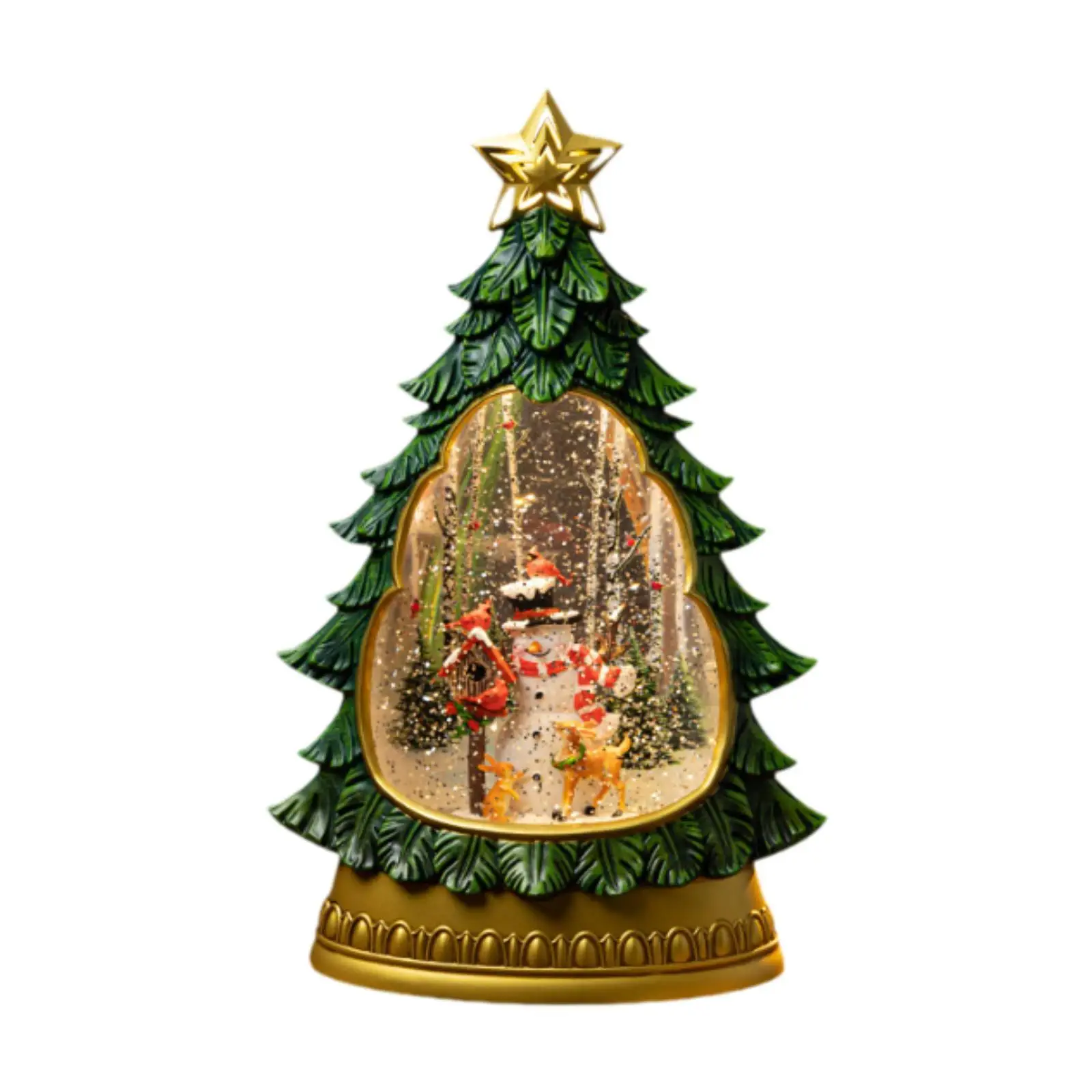 Christmas Tree Music Box Decor Creative Kids Girls Gift Light up Musical Box Ornament for Shops Cafes Desktop Holiday Wedding