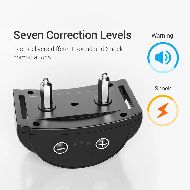 ROJECO-Collar eléctrico antiladridos para perros, collares de Control de ladridos para entrenamiento de perros recargables, tapón automático para ladridos de perros - imagen 4