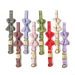 Collar con hebilla para perro personalizado, pajarita bonita, collares de identificación para perros y gatos, grabado gratis, antipérdida para perros pequeños y medianos, gatos, Chihuahua
