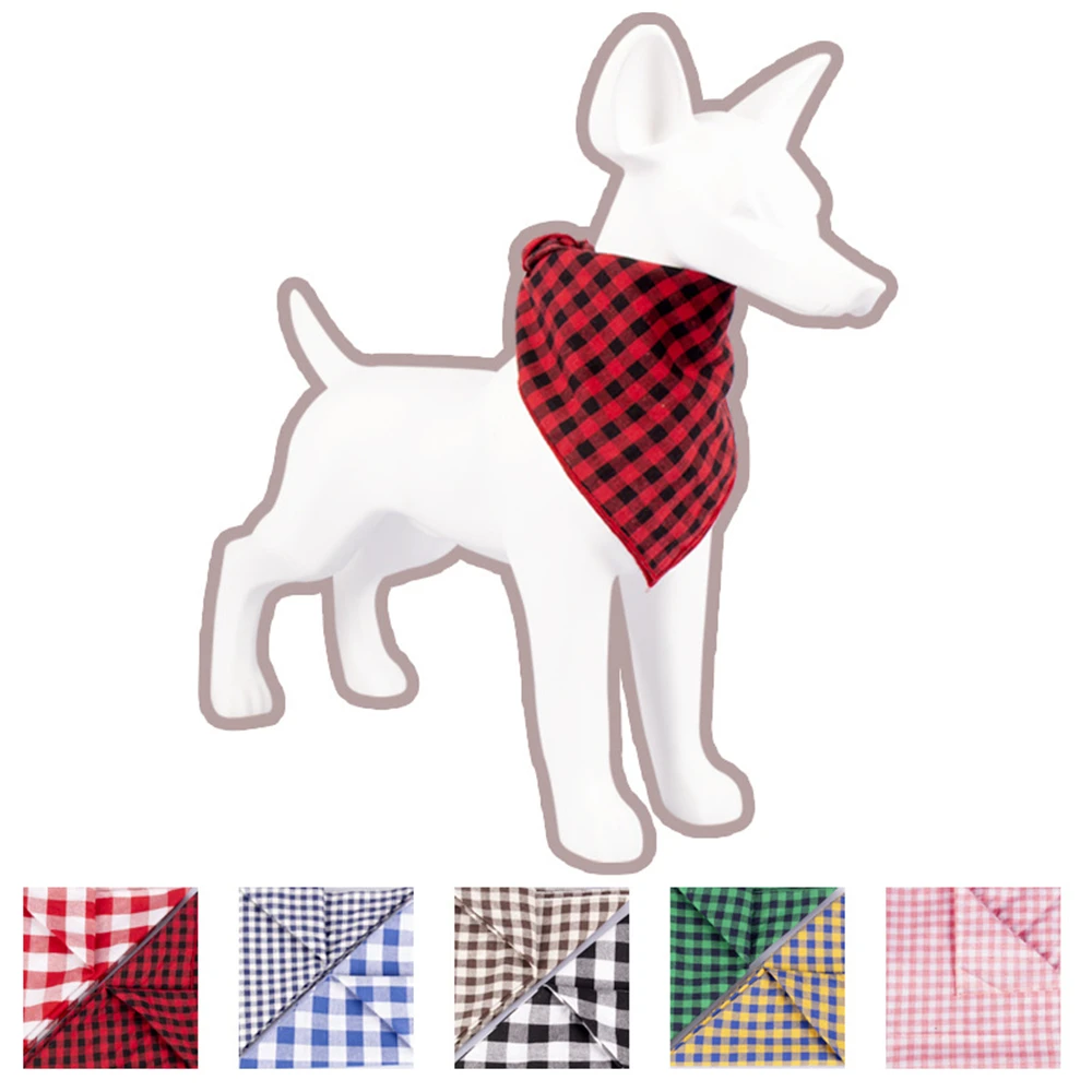 Pañuelo clásico a cuadros para gatos y cachorros, bufanda para mascotas, toalla de Saliva para perros grandes, Bandana para exteriores, banda para el pelo - imagen 4