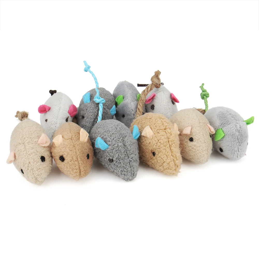 12 Uds. Mezcla de juguetes para mascotas, ratón con hierba gatera, ratón de peluche divertido, juguete para gato, juego interactivo para gatito - imagen 3