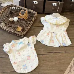 Ropa floral dulce primavera y otoño para gatos, Teddy, perros pequeños