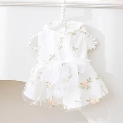 Vestido con arco para perros pequeños y gatos – Estampado princess