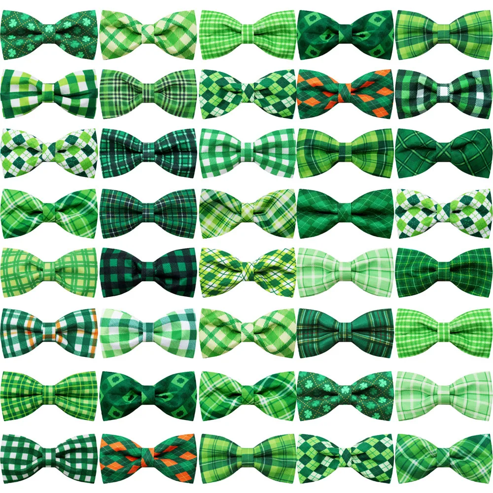 Pajarita para perros pequeños desmontable estilo tartán San Patricio - imagen 5