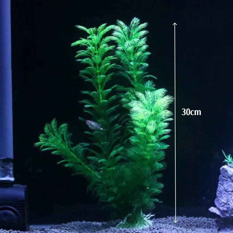 Planta artificial para acuario 30 cm – Hierba verde decorativa para pecera - imagen 2