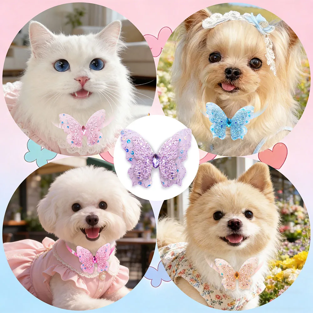 Lazos mariposa ajustables para cachorros – Complemento primaveral - imagen 2