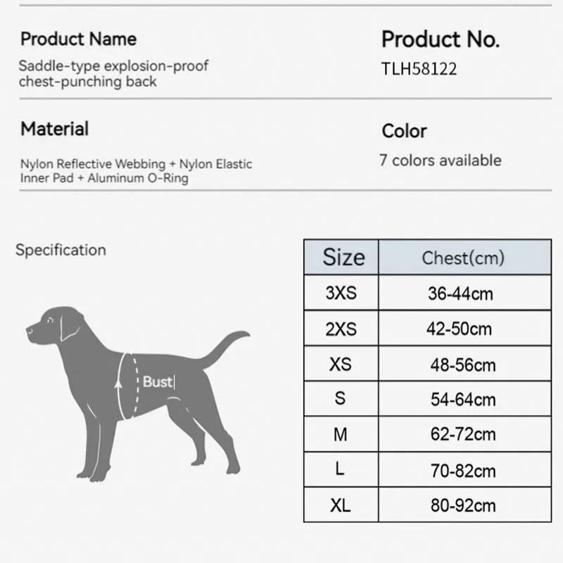 Arnés para perros con asa, chaleco reflectante, arnés ajustable para mascotas al aire libre para perros pequeños, medianos y grandes, Clip frontal, viajes de senderismo