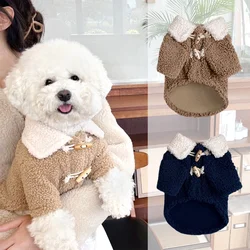 Ropa encantadora para cachorros y gatos, abrigo cálido de piel para perros, chaqueta, abrigo con Cuello de piel suave, ropa para mascotas para invierno, disfraz para perros pequeños y medianos