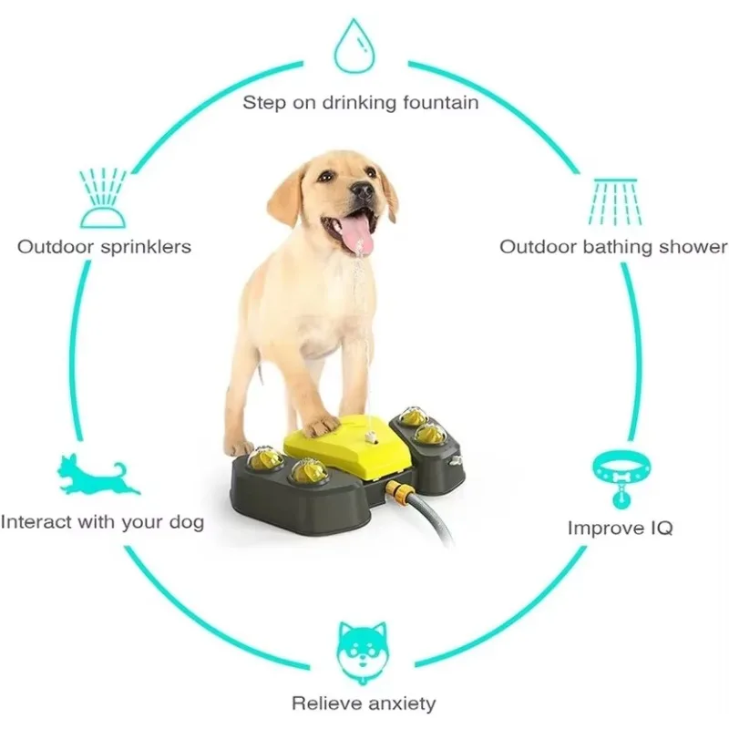 Rociador de perro para exteriores, fuente de agua canina fácil de activar, 2 modos de salida de agua, dispensador de manguera para perros grandes y pequeños - imagen 4