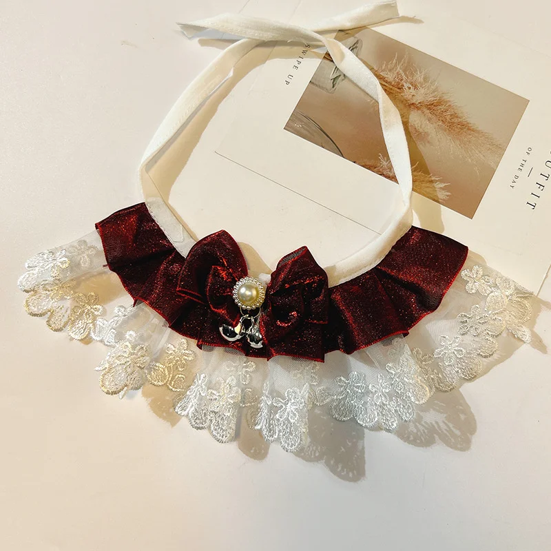 Collar lazo con campana para gatos – Accesorio decorativo suave - imagen 3