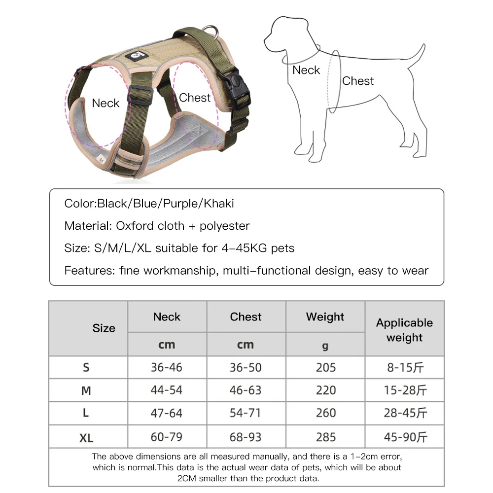 Arnés reflectante para mascotas, correas de plomo vehiculares de seguridad ajustables, arneses transpirables para cachorros, correa para el pecho para entrenamiento de caminar - imagen 5