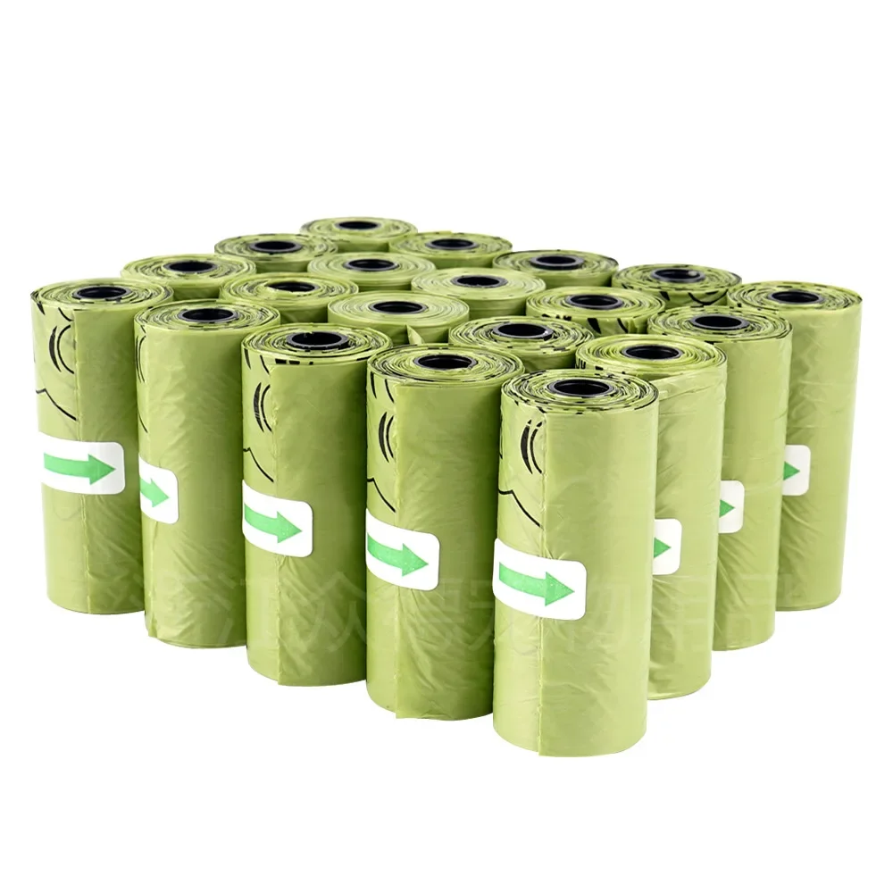 Bolsa de basura biodegradable para mascotas, bolsas para excrementos de perros, Biobase a granel, bolsa para caca perfumada, bolsas de basura para gatos degradables, dispensador de excrementos de perros, regalos - imagen 4
