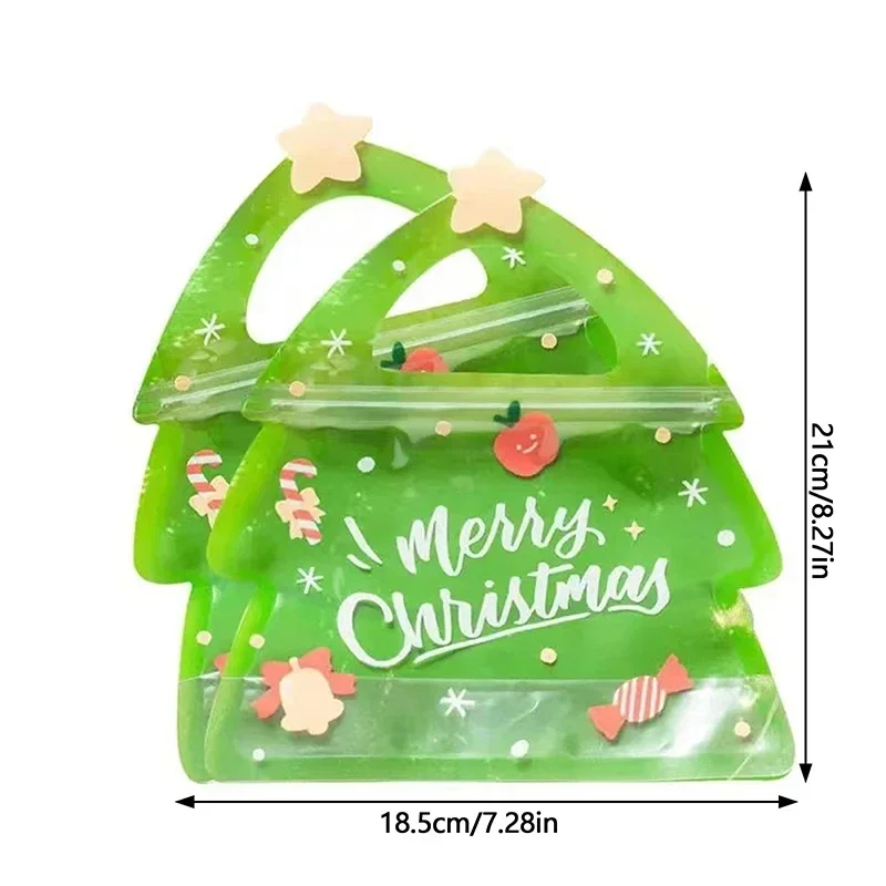 Bolsa navideña de 10 piezas para envolver galletas, turrón, dulces de Chocolate, regalo de Navidad, tirador con accesorios de Navidad - imagen 3