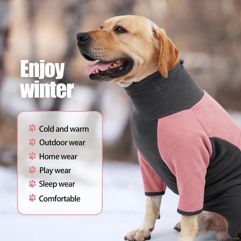 Winter Dog Jacket Clothes Warm Fleece Pet Dog Jumpsuit Pets Overalls Costumes For Small Medium Large Dogs French Bulldog - imagen 2