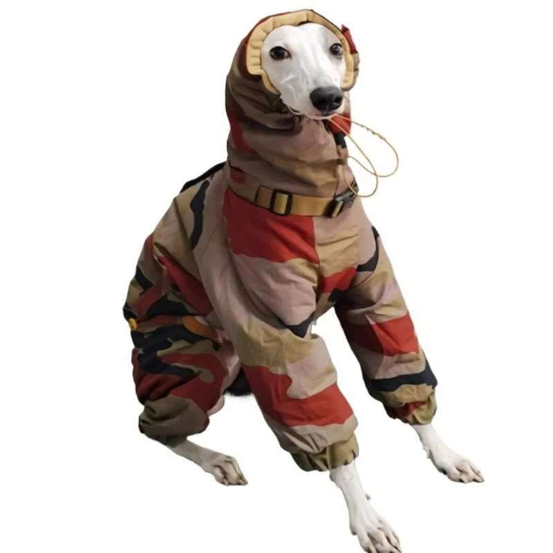Ropa de Bellington de camuflaje súper gruesa de lujo, abrigo acolchado de galgo italiano con cuello de tortuga para invierno, chaqueta Whipbit ajustable cálida - imagen 5