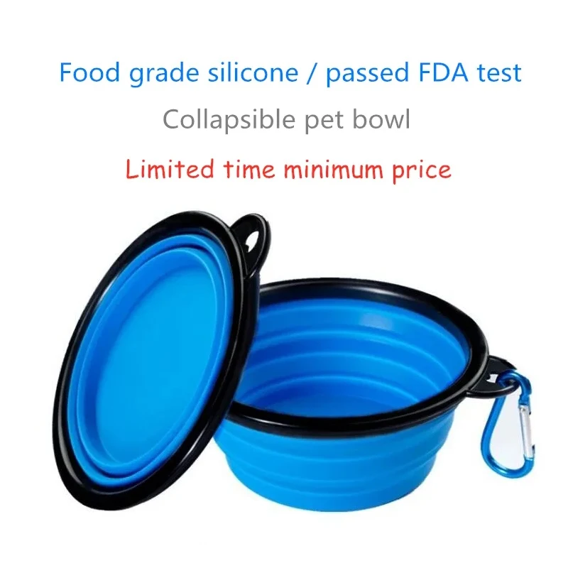 Cuenco plegable de silicona para mascotas, contenedor de comida portátil para cachorros, alimentador plegable para acampar al aire libre, accesorios para perros, 350ML - imagen 3