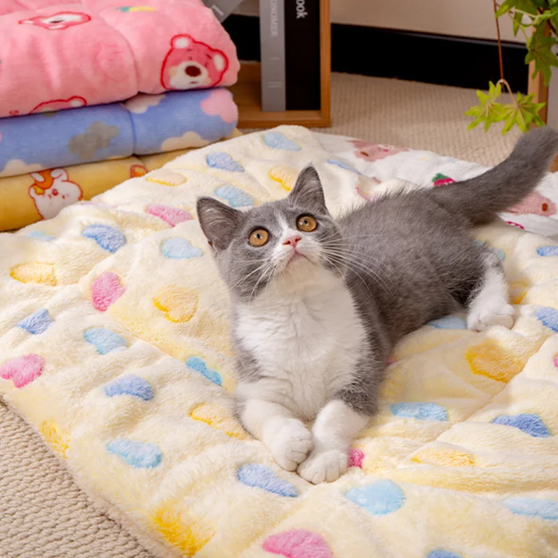 Cama de franela para perro, estera para dormir gruesa, suave y cálida para mascotas, manta polar para perro, cojín para perro, gato, cojín para sofá, accesorios para mascotas - imagen 3