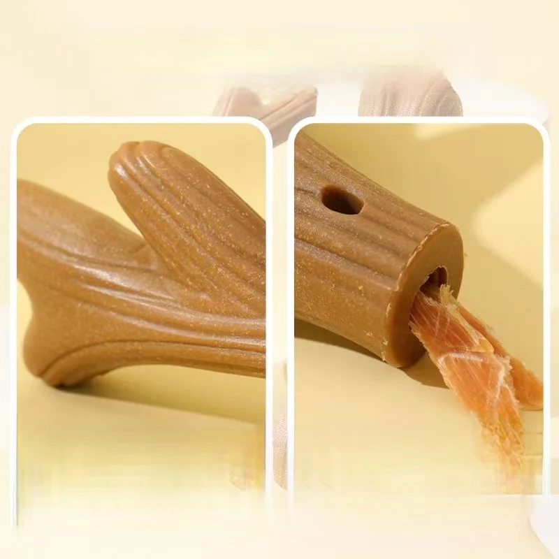 Bite Resistant Pet Dog Chew Toys Molar Teeth Clean Stick Interesting Pine Wood Cute Bone Shape Durable Pet Accessories - imagen 4