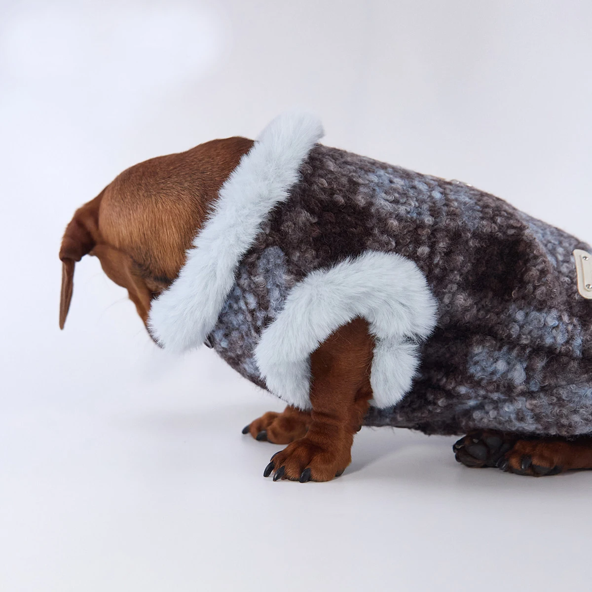 Chaleco de lana calido para perros teckel sin mangas estampado rojo - imagen 4