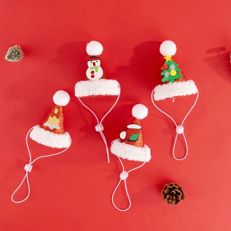 Gorro navideño de Papá Noel para mascotas, bonito gorro de vestir para perros y gatos, regalo festivo con calcetines para perros, accesorios perfectos para perros pequeños - imagen 2