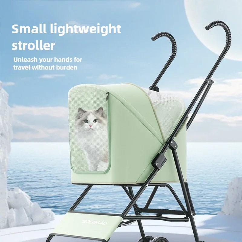 High-value Small Pet Stroller Light for Dogs To Travel Foldable Cat To Go Out Walking Dog Cart Cat Cart Pet Stroller