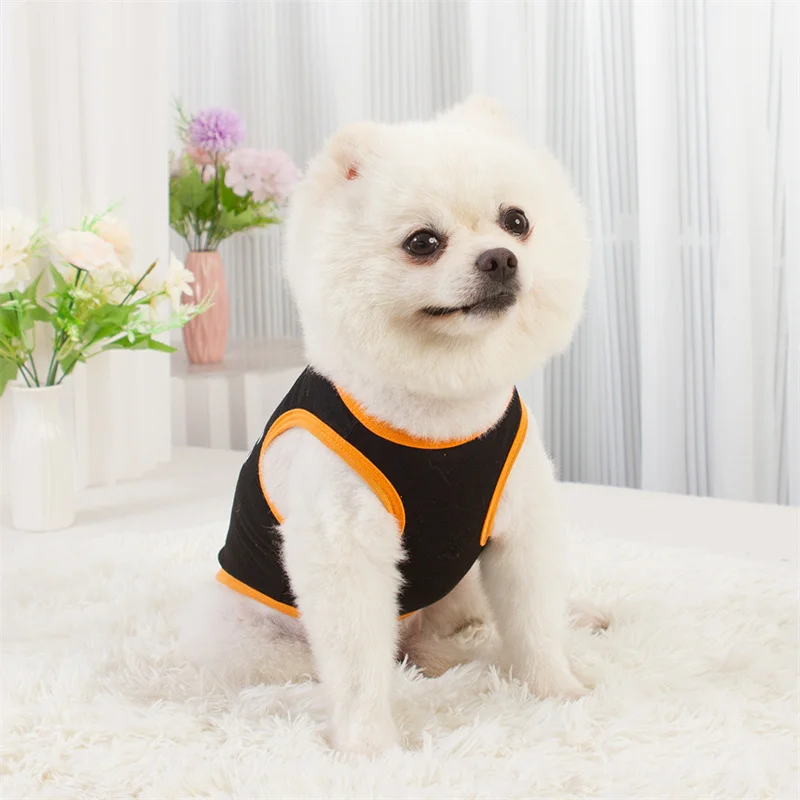 Chaleco sin mangas con estampado de letras para cachorros, ropa de verano para mascotas para perros pequeños, camiseta Bichon de Pomerania, trajes, ropa para perros - imagen 2