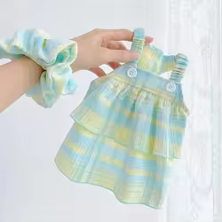 Vestido verano perros Chihuahua Bichón – Falda cuadros tirantes