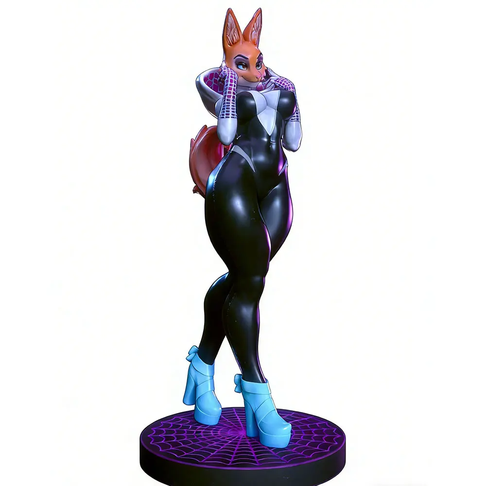 Figura 3D 1/24 Fox anime – kit DIY sin montaje ni pintura para gatos