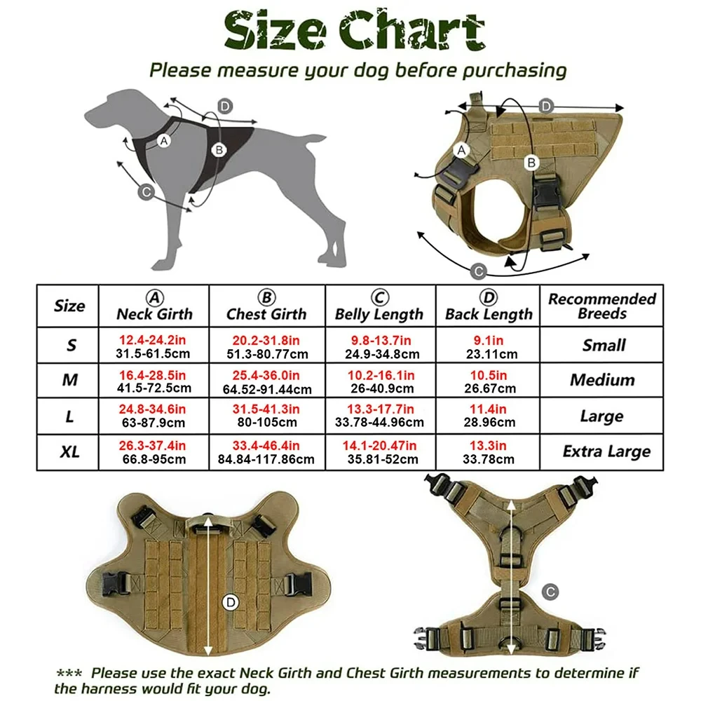 Arnés táctico ajustable para perros, chaleco militar de camuflaje para el desierto, nailon duradero para perros medianos, entrenamiento de trabajo, senderismo, actividades al aire libre - imagen 2