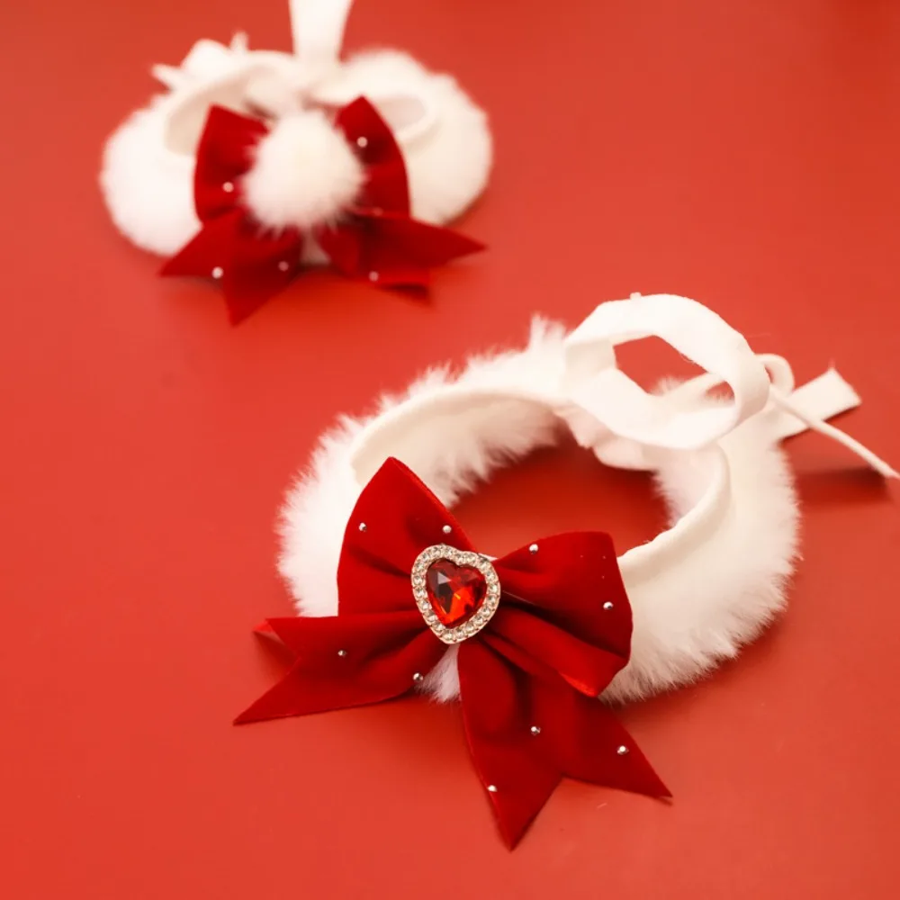Collar bufanda felpa roja cálida para gatos y perros – Año Nuevo Chino - imagen 3