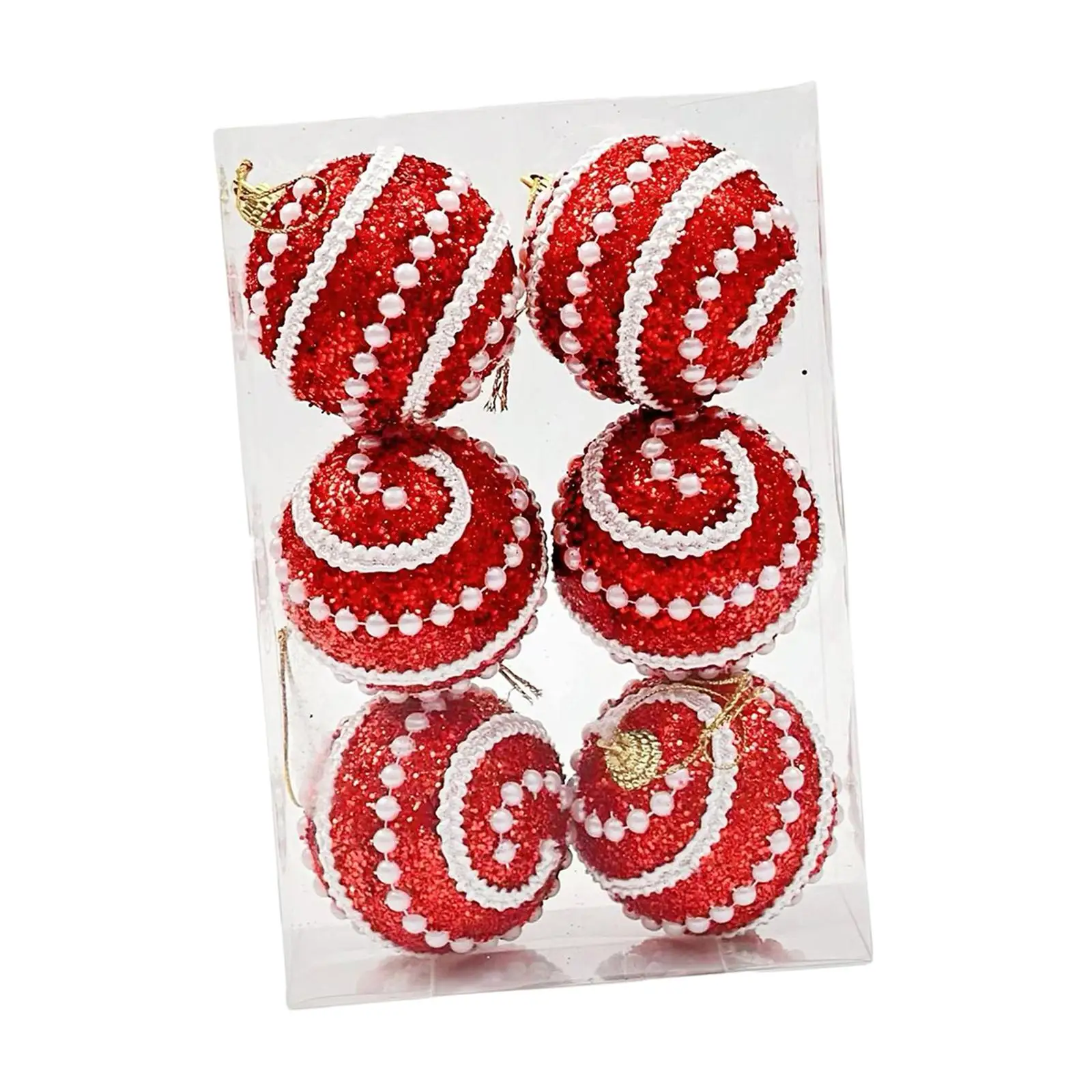 6x adornos navideños para colgar adornos de bolas navideñas colgantes de espuma para - imagen 4