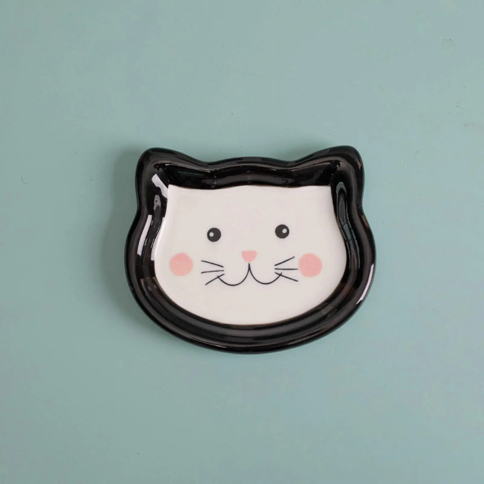 Cartoon Cat Bowl Small Non Skid Saucer Shape Feeder Bowls Plate Ceramics for